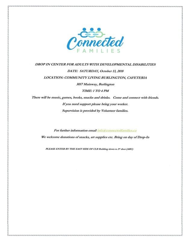Drop In Saturday Oct 13th, 2018 1 to 4 pm